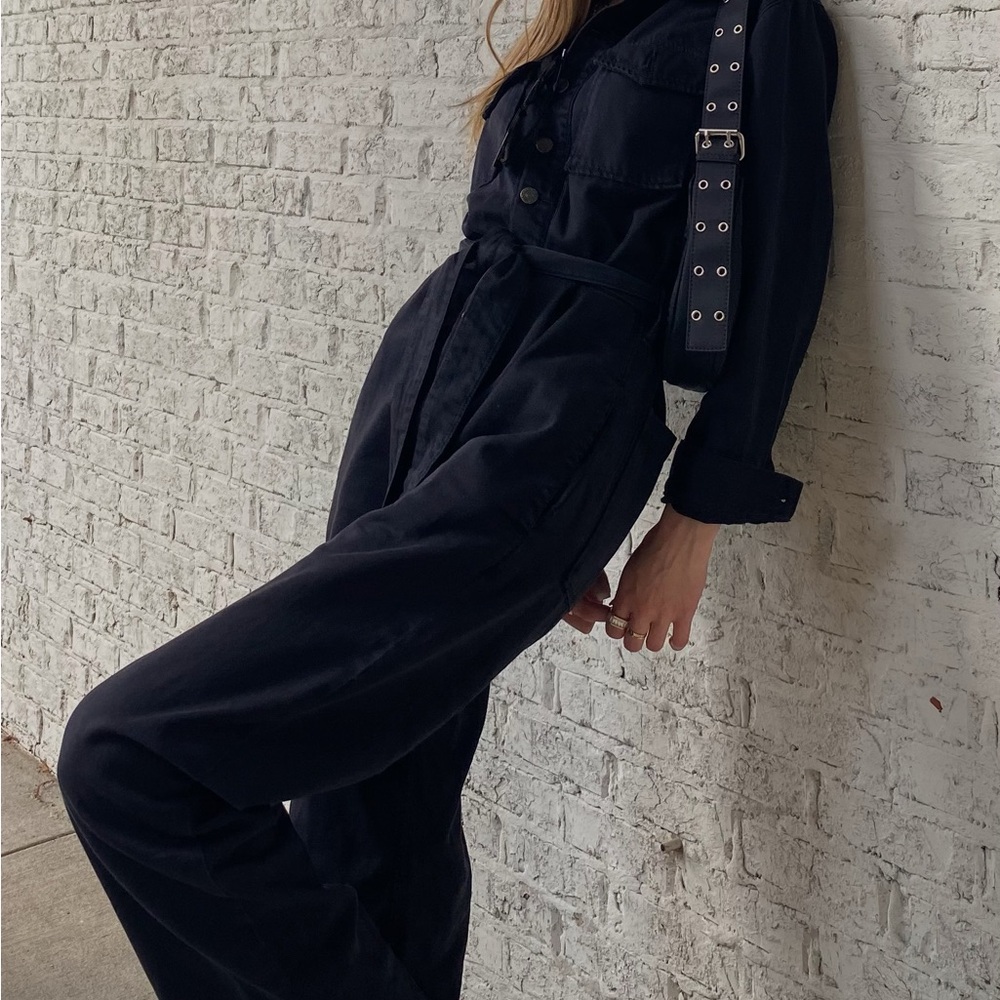Black Denim Jumpsuit